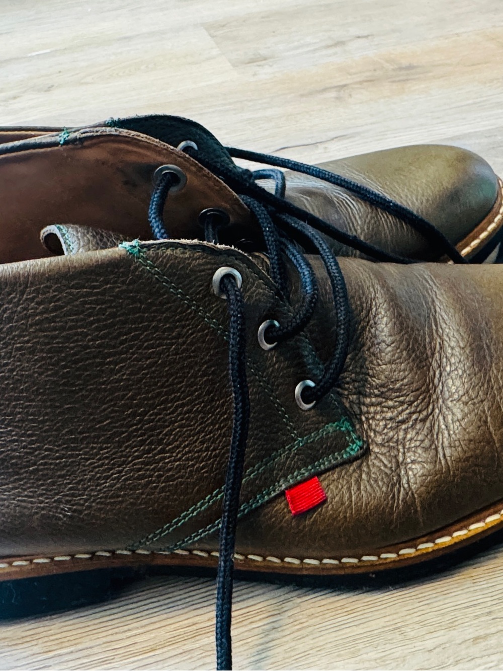 Marc Joseph Brown Leather Chukka Boots with Black Laces